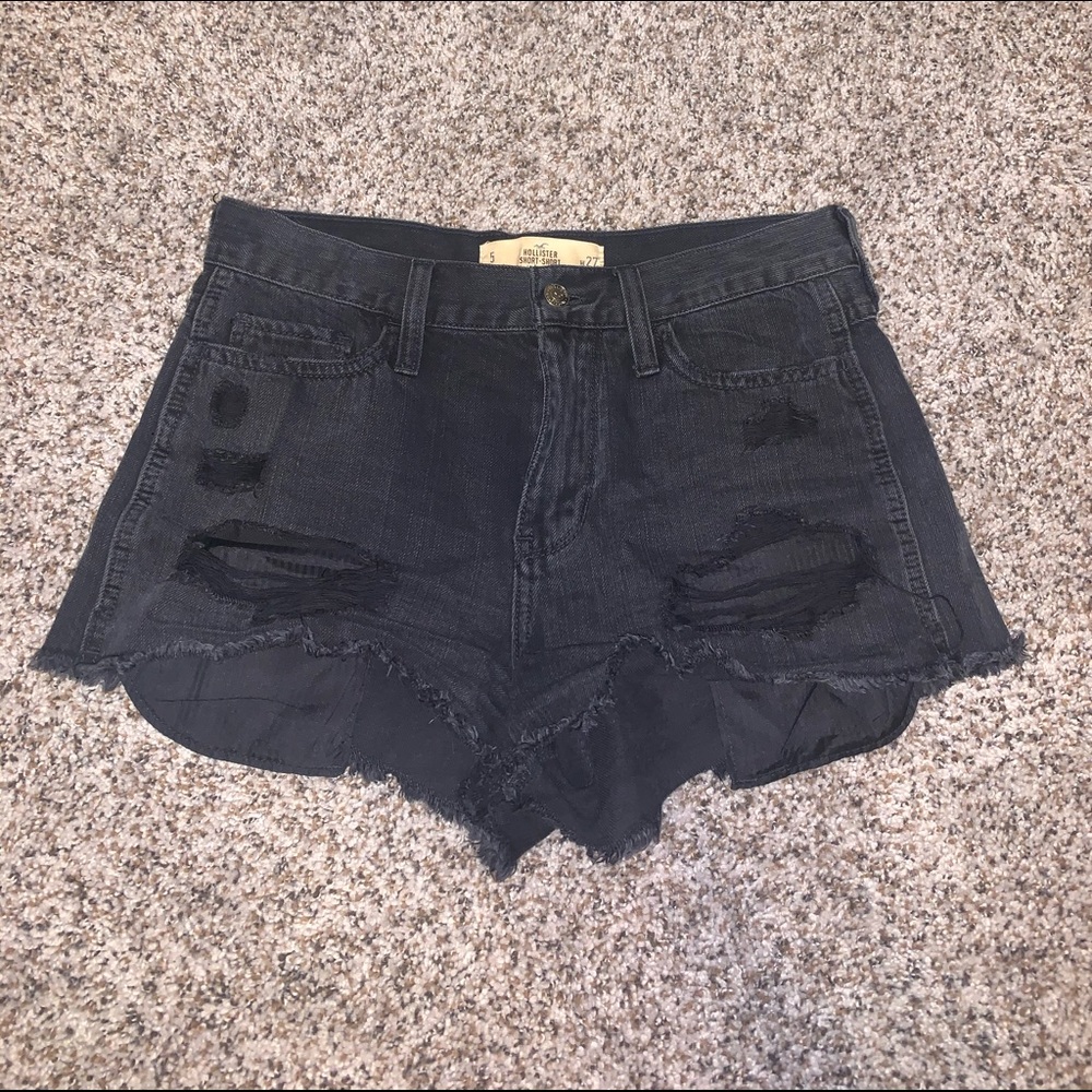 black high wasted jean shorts